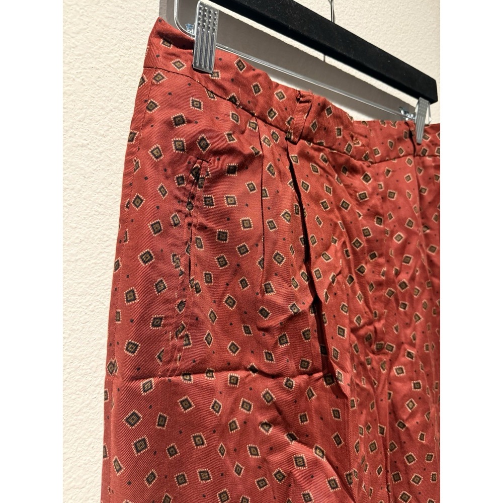 Vtg‎ Geo Print Breeches Brand Pants Pleated Size 14 Preppy European Style USA - Picture 2 of 10